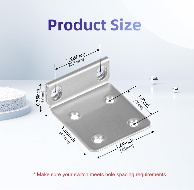 PhyinLan Rack Mount Kit for Ubiquiti Switch, 1U Rack Ears for Ubiquiti 16/24/48 Series Switches - Image 3